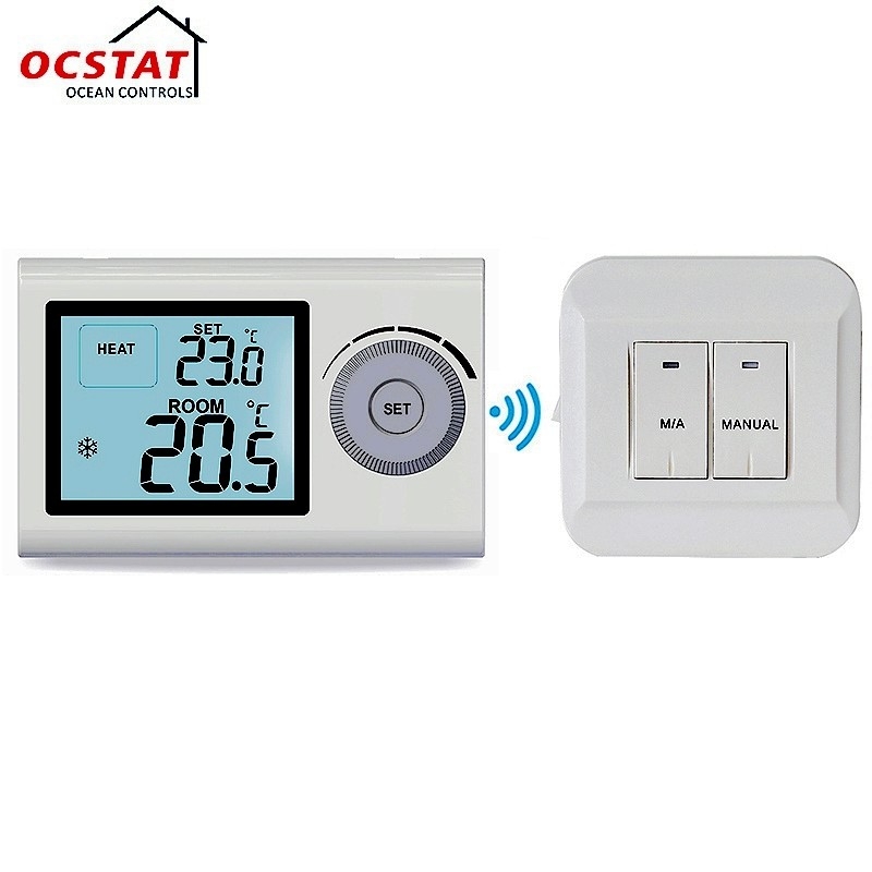 Battery Supply Non Programmable Thermostat Digital Temperature Control