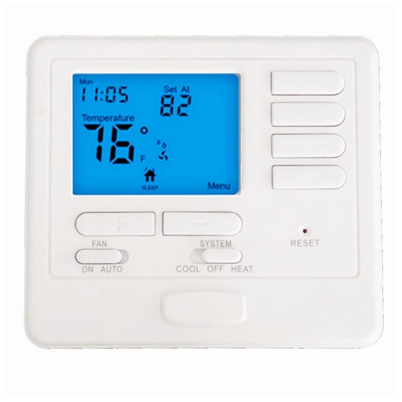 7 Day Programmable HVAC Thermostat , Wireless Battery Operated Room Thermometer