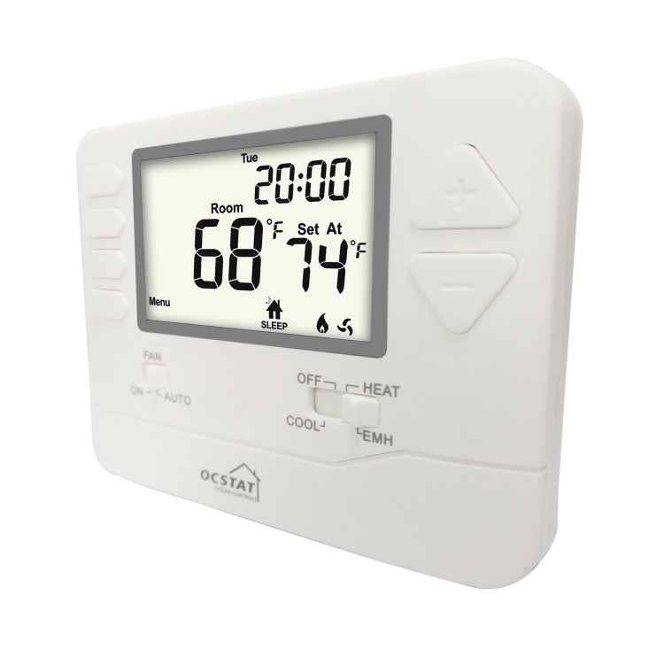 24 V LCD Electric Programmable Heat Pump Thermostat With Emergency Heat