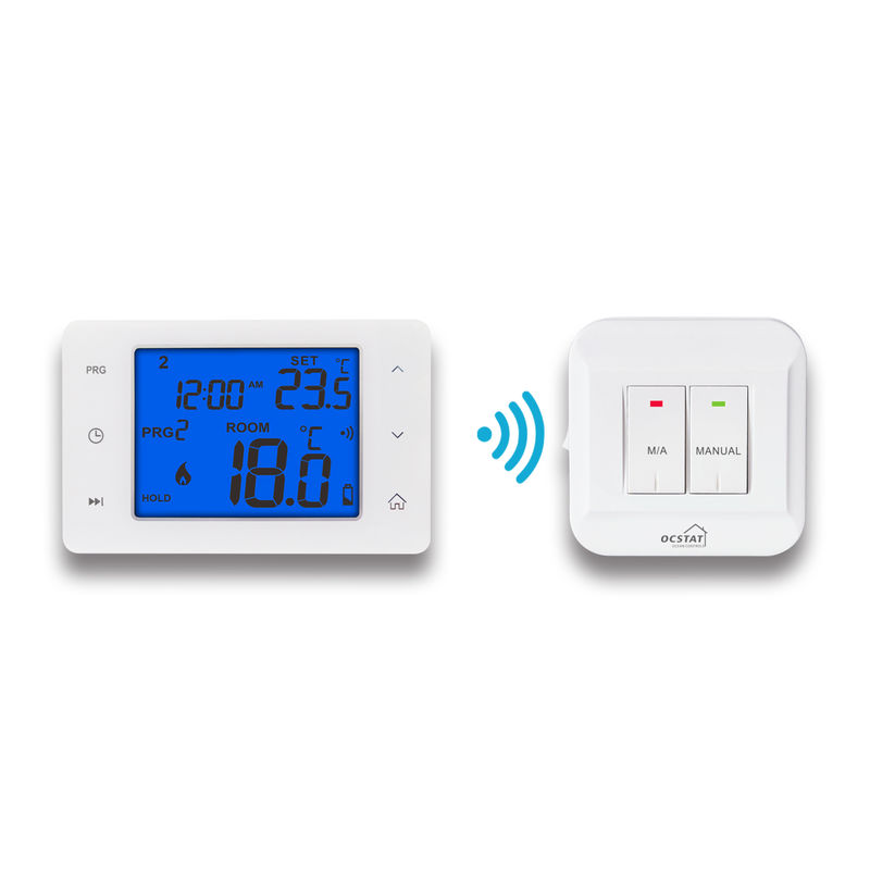 230V 6A ST27RF Programmable Wireless  Room Thermostat For Water Heating