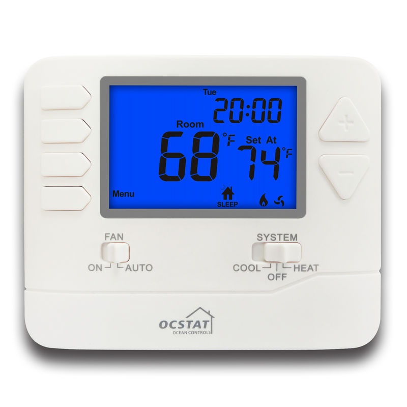 OCSTAT Energy Saving 24V Wired Programmable Room Digital Thermostat for Heating / Cooling