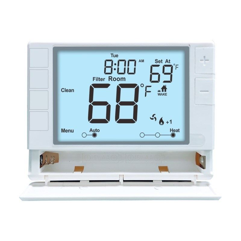Coiiwsei Hotel and House Indoor Efficiency Electronic Room Thermostat with Lcd Display in White/Blue
