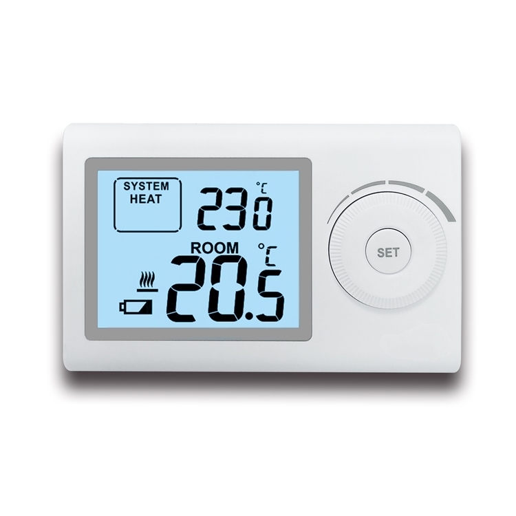 Powerful White Color Boiler Room Thermostat with 10A Amp and 230V or Battery Power Supply