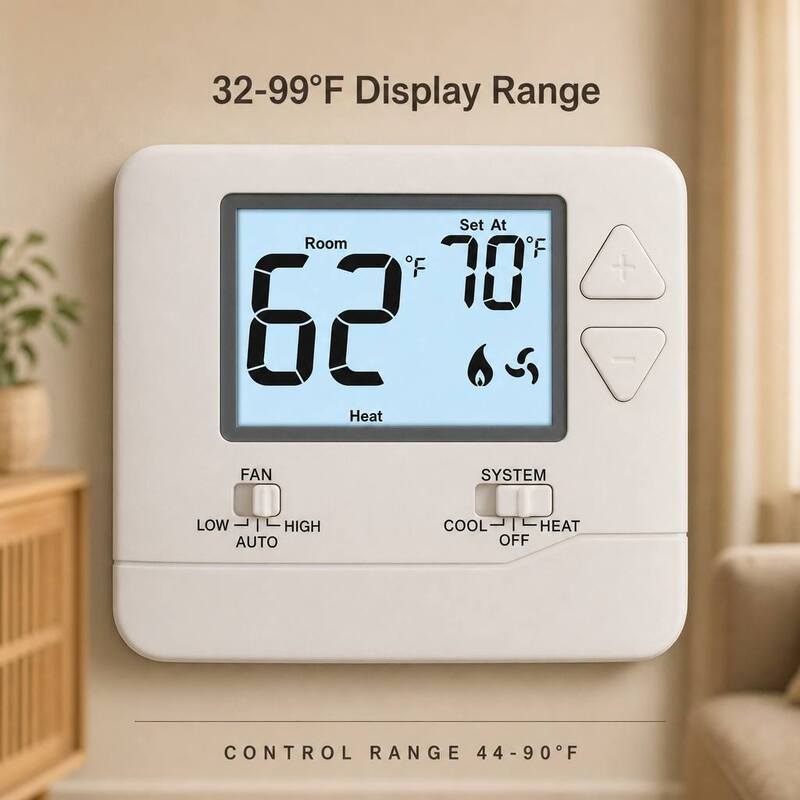 STN731 OEM/ODM LCD 24V Wired Electronic Conventional or Heat Pump Non Programmable Hotel Thermostat for PTAC Unit