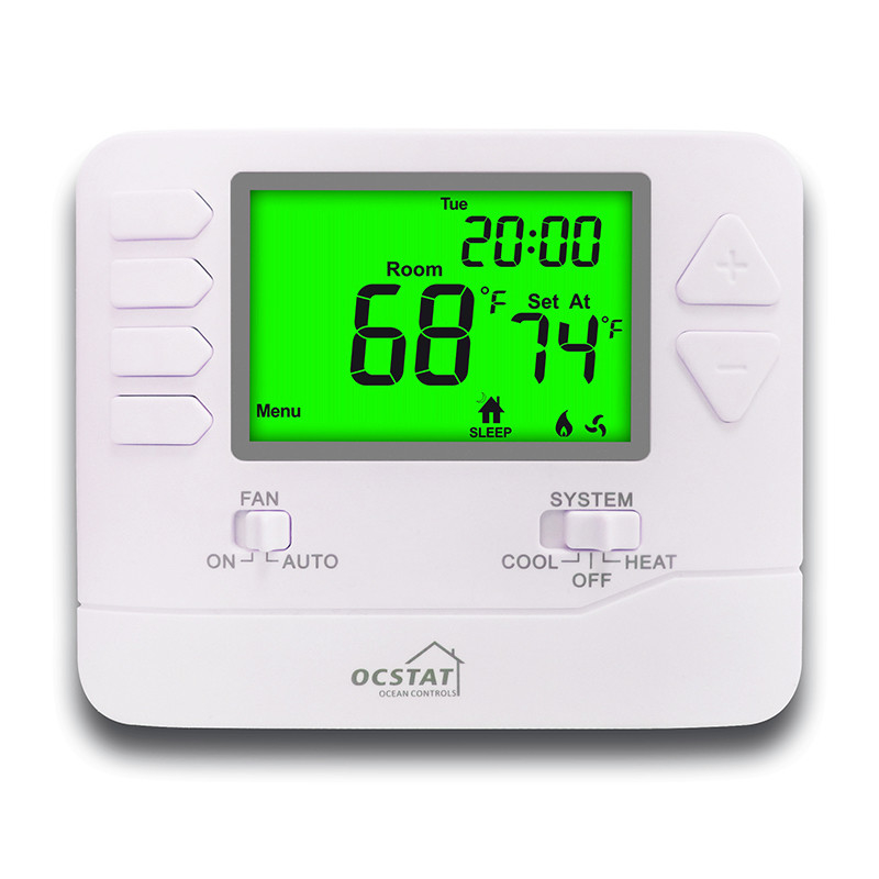 Air Conditioning Room Seven Day Programmable Thermostat For Low Voltage 24V Power Supply