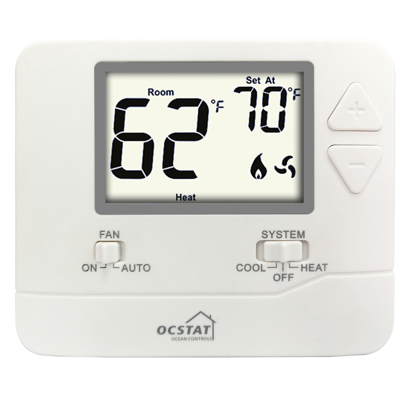 Riseem 24V Non Programmable Thermostat LCD Digital Temperature Controller 1 Heat 1 Cool