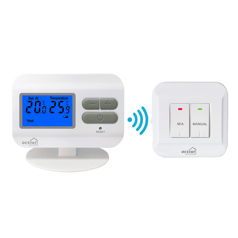 Large LCD 6 A Gas Bolier Digital Wireless Room Thermostat
