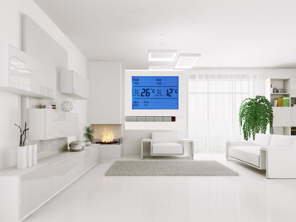 ABS+PC Digital Temperature Thermostat For Air Condition Customizable Color