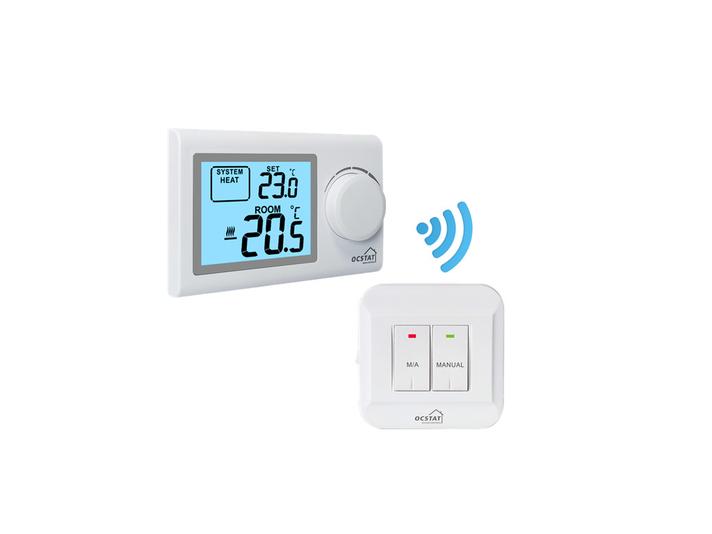 Wireless LCD Display Electronic Room Thermostat For Indoor 230VAC 50HZ