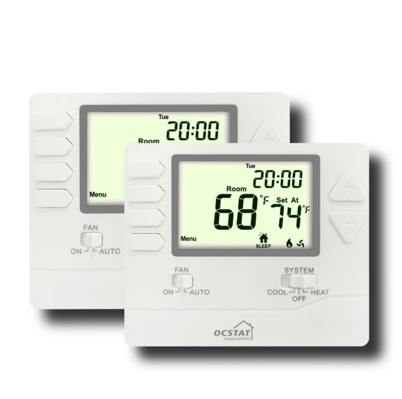 Non Programmable FCU HVAC Thermostat Auto / Manual Control High Accuracy