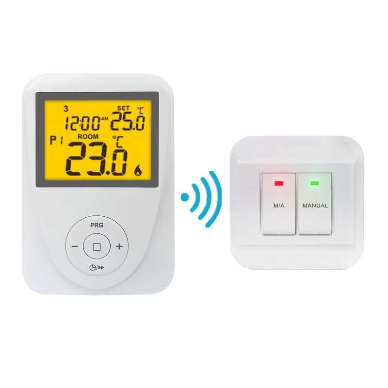 7 Day Programmable 868MHZ Wireless RF Room Thermostat For Water Heater