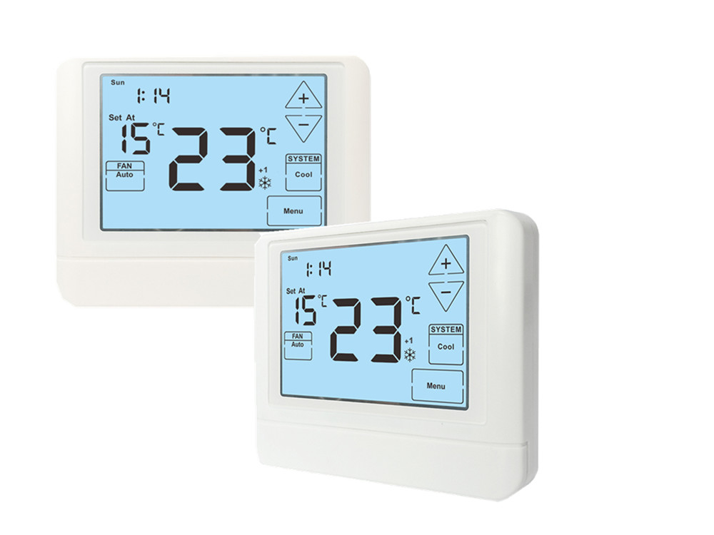 24V Touch LCD Screen Weekly Programmable Digital Heating Thermostat CE 1.5W