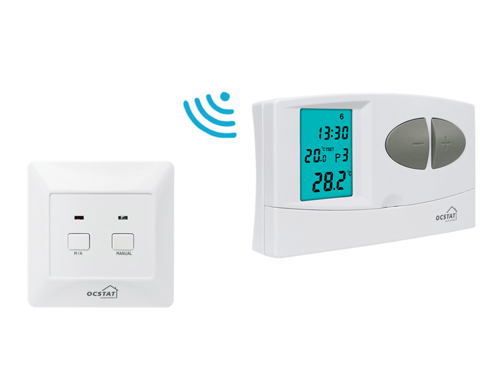 EL Back Light Weekly Programmable RF Room Thermostat For Underfloor Heating