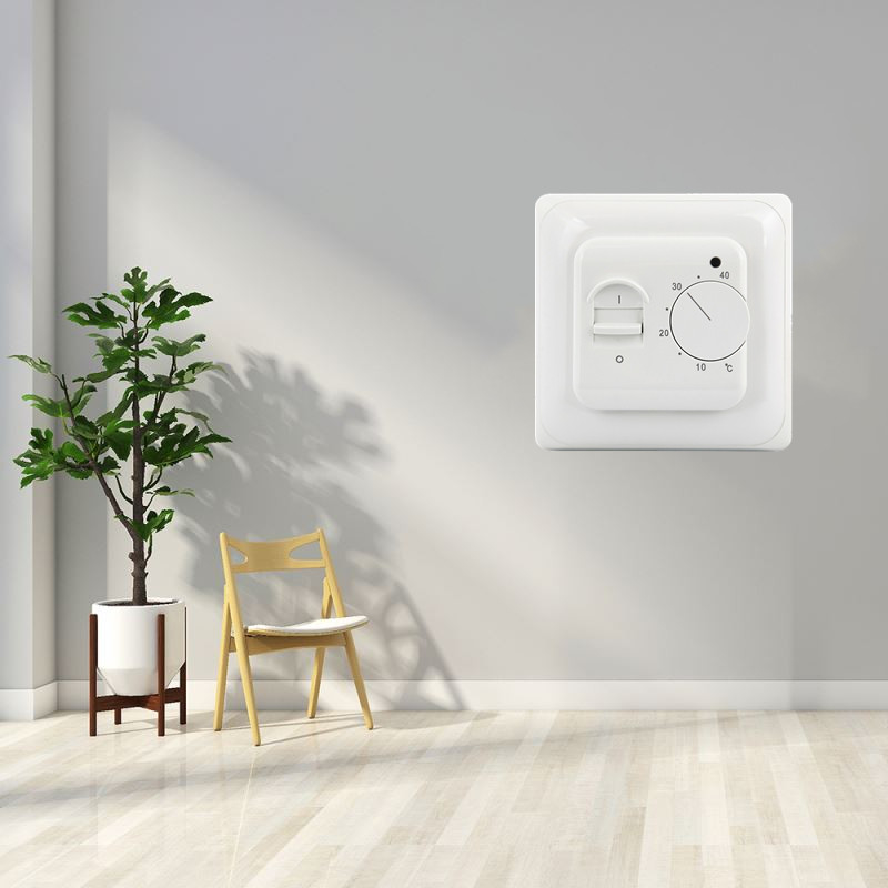 Water AC Digital Heating Electronic Room Thermostat In White Color
