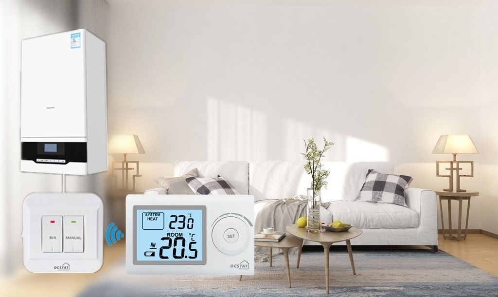 Fireproof Wireless 7 Day Programmable Room Thermostat Remote Controlled