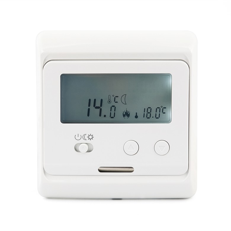 White Backlight Electronic Room Thermostat 0.5°C Accuracy For Water Heating