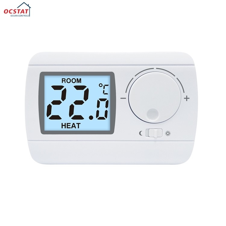 Riseem 230V LCD ABS HVAC System Thermostat 1 Deg Accuracy For Household Gas Boilers