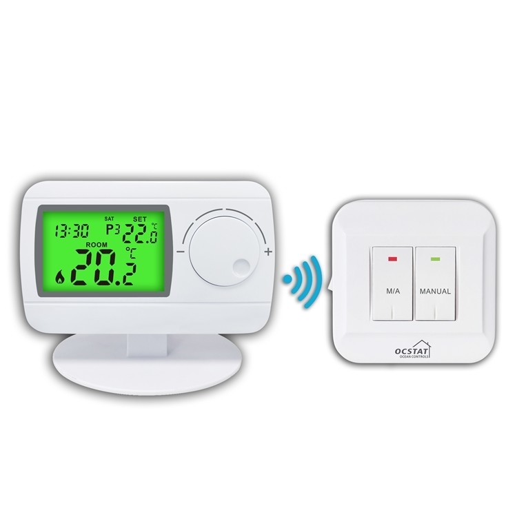 Riseem 50Hz Digital RF Wireless Gas Boiler Home Thermostat 0.5 Degree For HVAC System