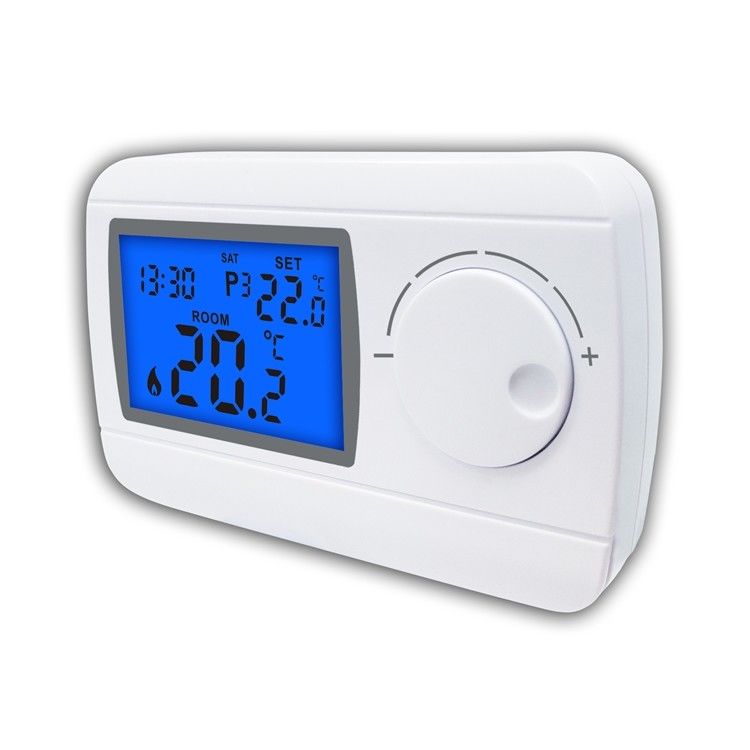 230V White ABS Digital RF Programmable Room Thermostat For Gas Boilers