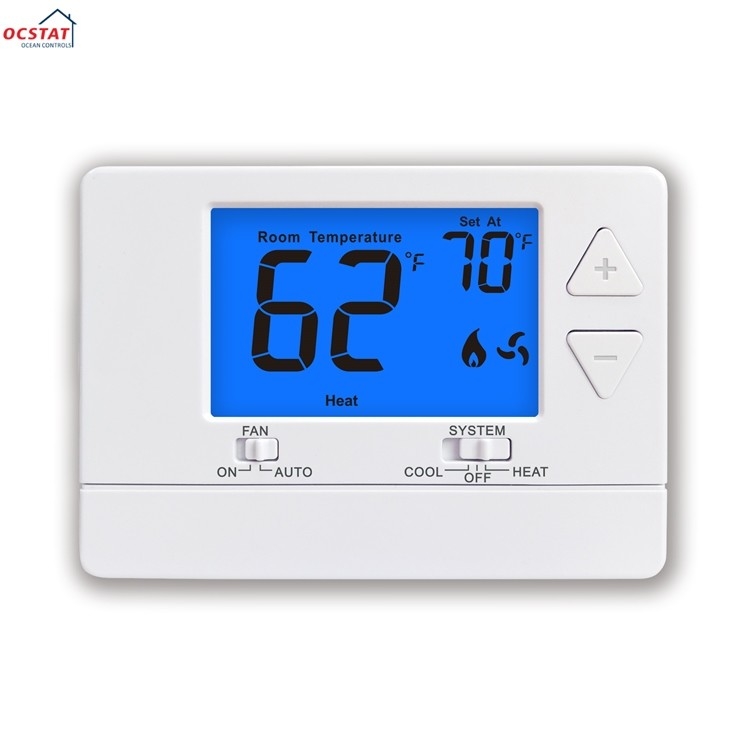 ABS LCD Display Air Conditioner Thermostat for HVAC Room 24V 60Hz