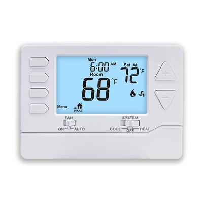 Riseem 7 Day Programmable HVAC Thermostat , Battery Operated Home Thermostat 24V