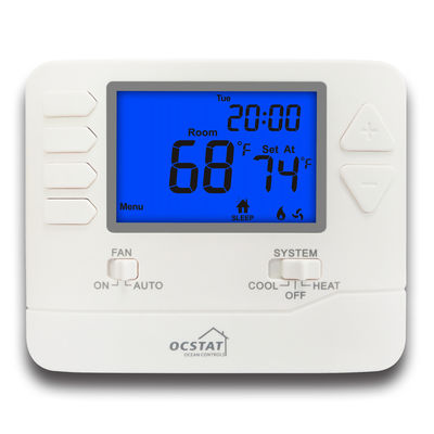 High Temperature Thermostat Non Programmable Thermostat with Blue Backlight and Heating And Cooling Mode Switch