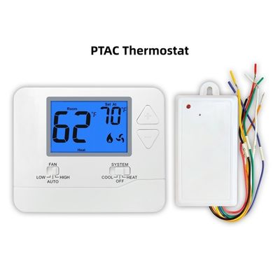 Riseem 24V RF PTAC Thermostat Wireless PTAC Thermostat 2H1C Heat Pump Designed for Accurate Climate Control in PTAC HVAC Systems