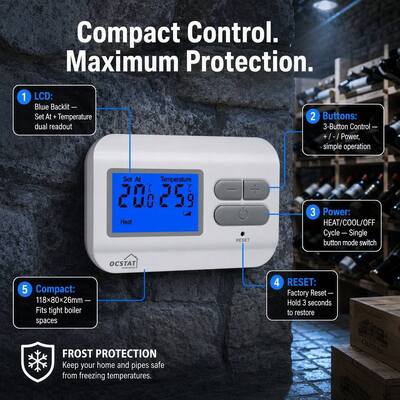 230V Non Programmable Boiler Heating Thermostat simple installation process reducing labor costs and downtime during HVAC system upgrades