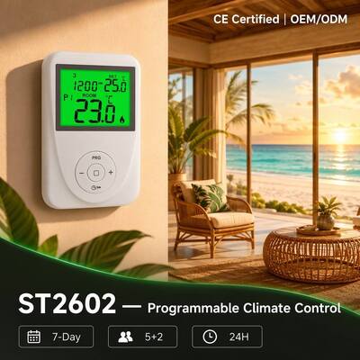 130 X 86 X 28 Mm Underfloor Heating Room 7 Day Programmable Thermostat for Underfloor Heating Systems Display Temperature Range 0°C 40°C in 0.1°C Increments