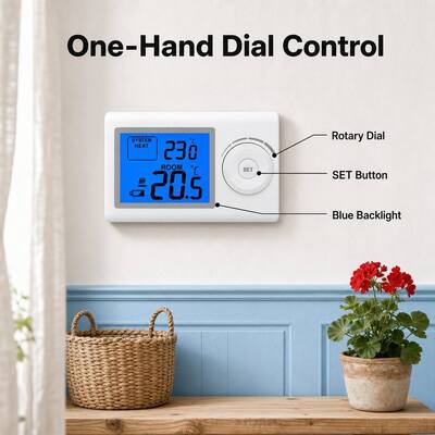 Riseem 230VAC Non - programmable Temperature Controller Digital Heating Boiler Room Thermostat