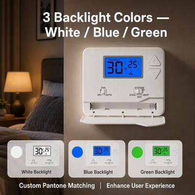 Miuputake Manual/Automatic Control Wired Room Thermostat with ±1C Accuracy and Battery Power Supply