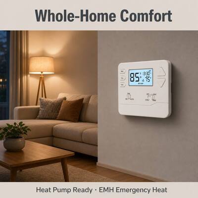 Riseem 1.5 Amp Maximum All Terminals Combined Commercial Heat Pump Thermostat Conventional Or Heat Pump Application Type