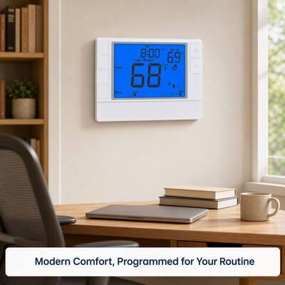 Coiiwsei Blue LCD Display Intelligent Temperature Controller for Indoor in Hotels and Houses