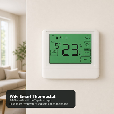 2H 2C Stages 24V Electronic Room WIFI Alexa Voice Control Smart Thermostat 7 Day Programmable Temperature Ranges 0°C to 40°C Temperature Management Solution