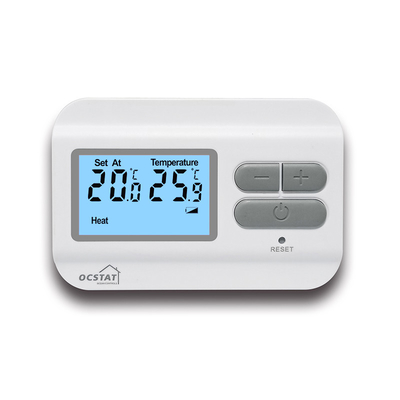 Non - Programmable Digital Room Thermostat With Battery Supply White Color