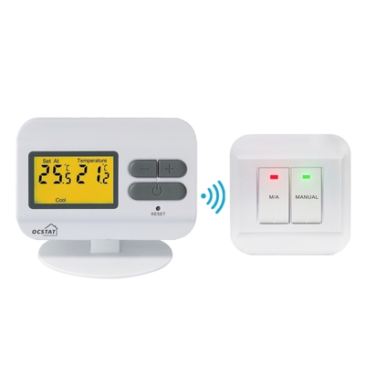 Wireless Battery Operated Room Thermostat For Floor Heating OEM ODM