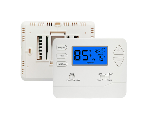 FCC 2 Heat / 1 Cool ABS Programmable Digital Room Heat Pump Riseem Thermostat HVAC