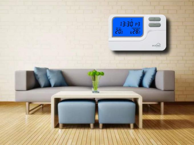 7 Day Programmable Blue Backlight Thermostats Digital Wireless 3A / 16A